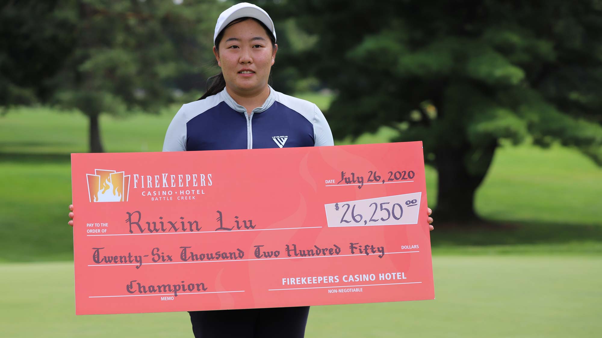 Ruixin Liu Holds FireKeepers Check