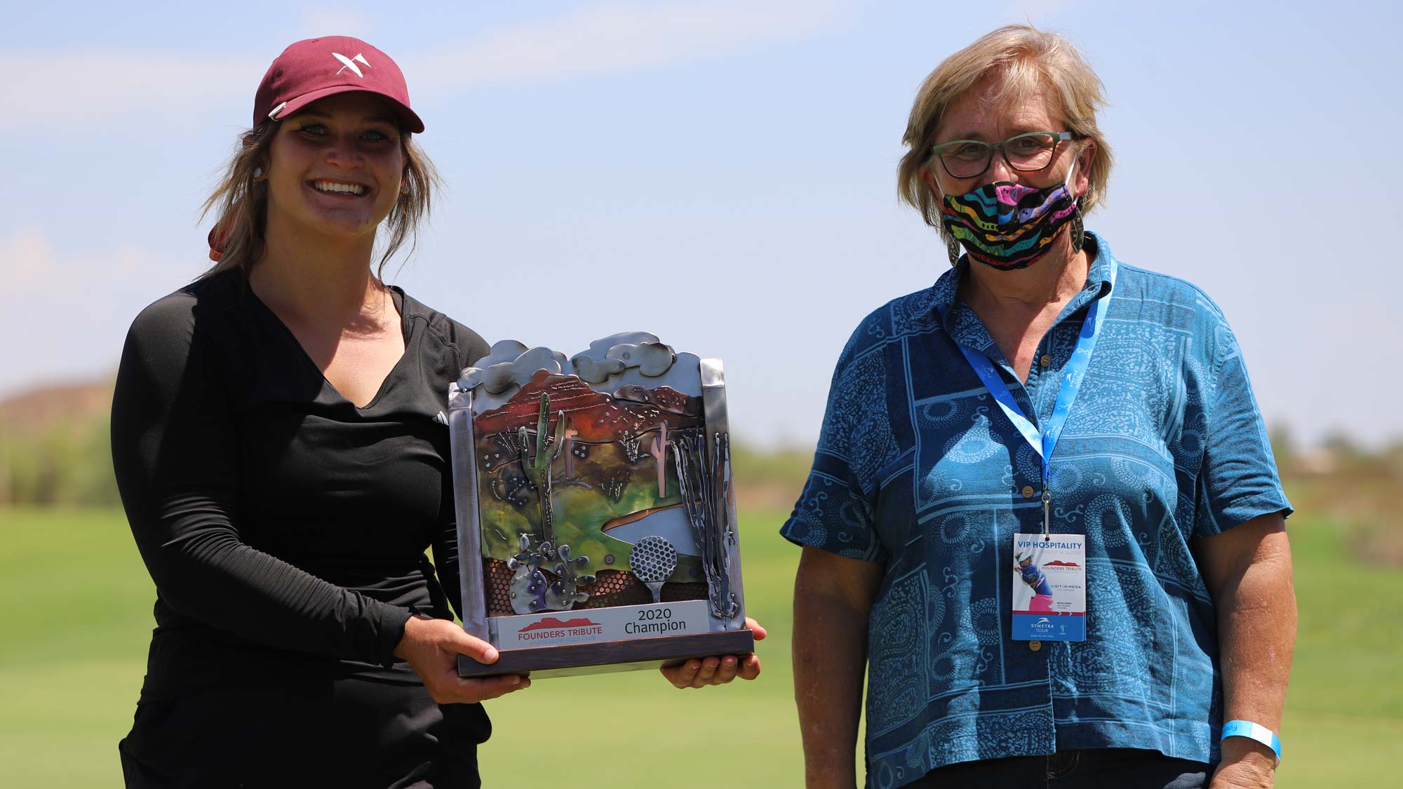 Sarah White Champion with Founders Tribute Trophy Sculptor
