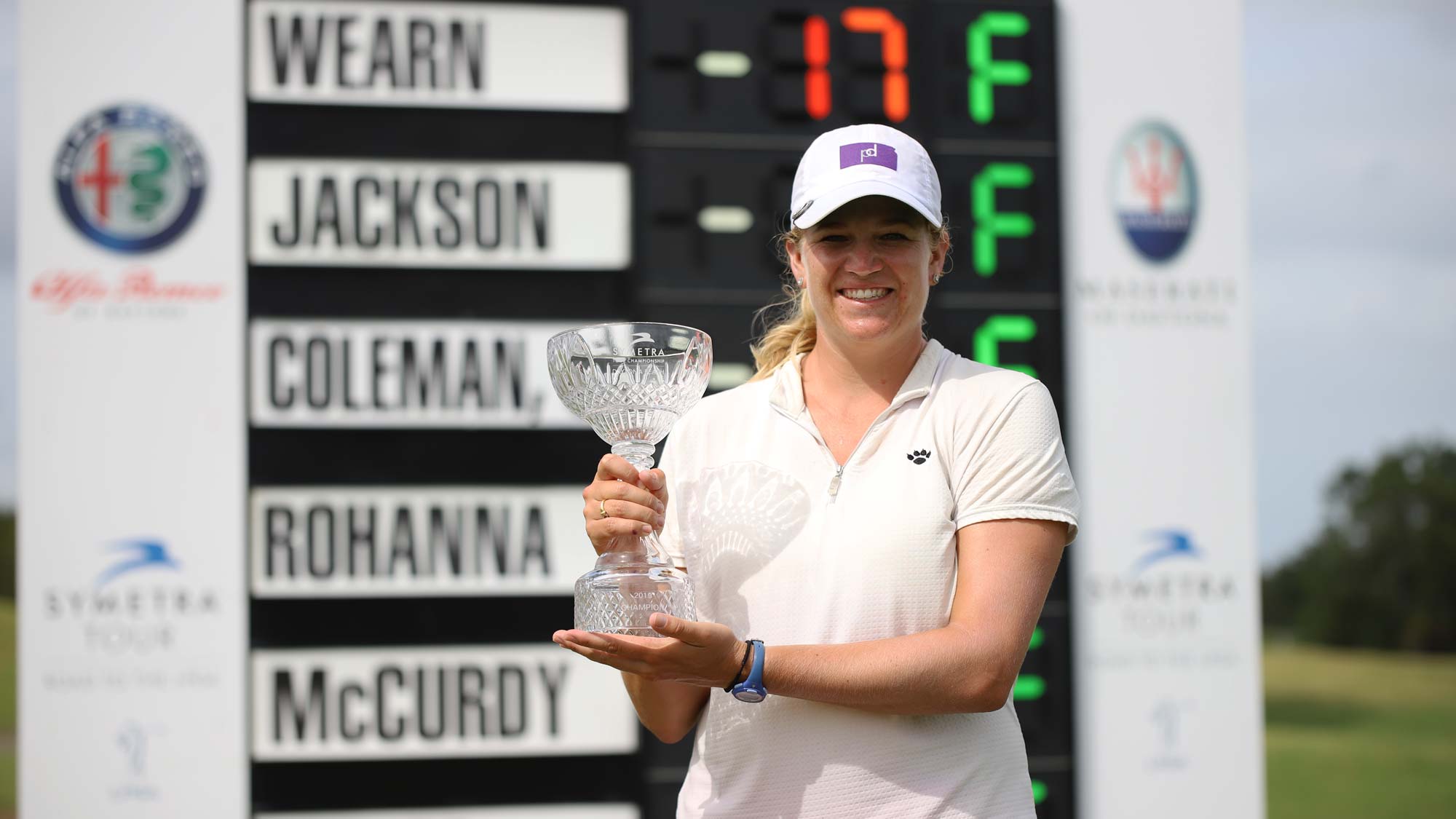 Laura Wearn trophy at leaderboard