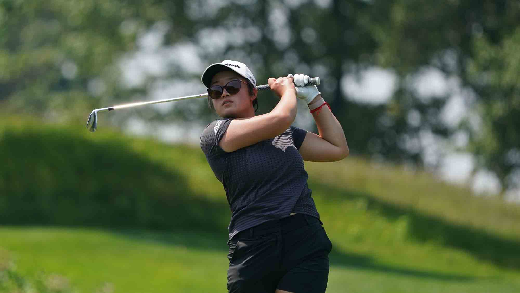 Siyun Liu during a practice round ahead of the Hartford Healthcare Women's Championship