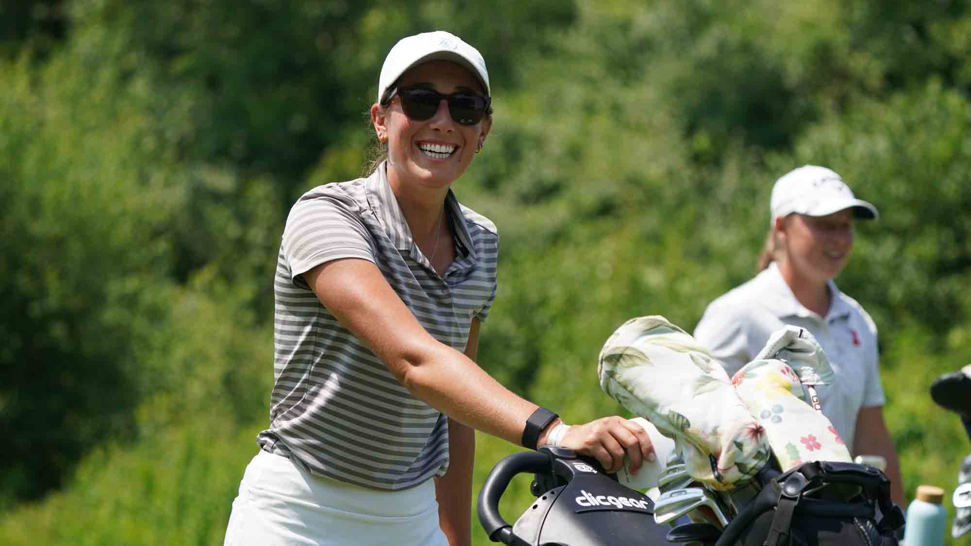 Ellie Slama during a practice round ahead of the Hartford Healthcare Women's Championship