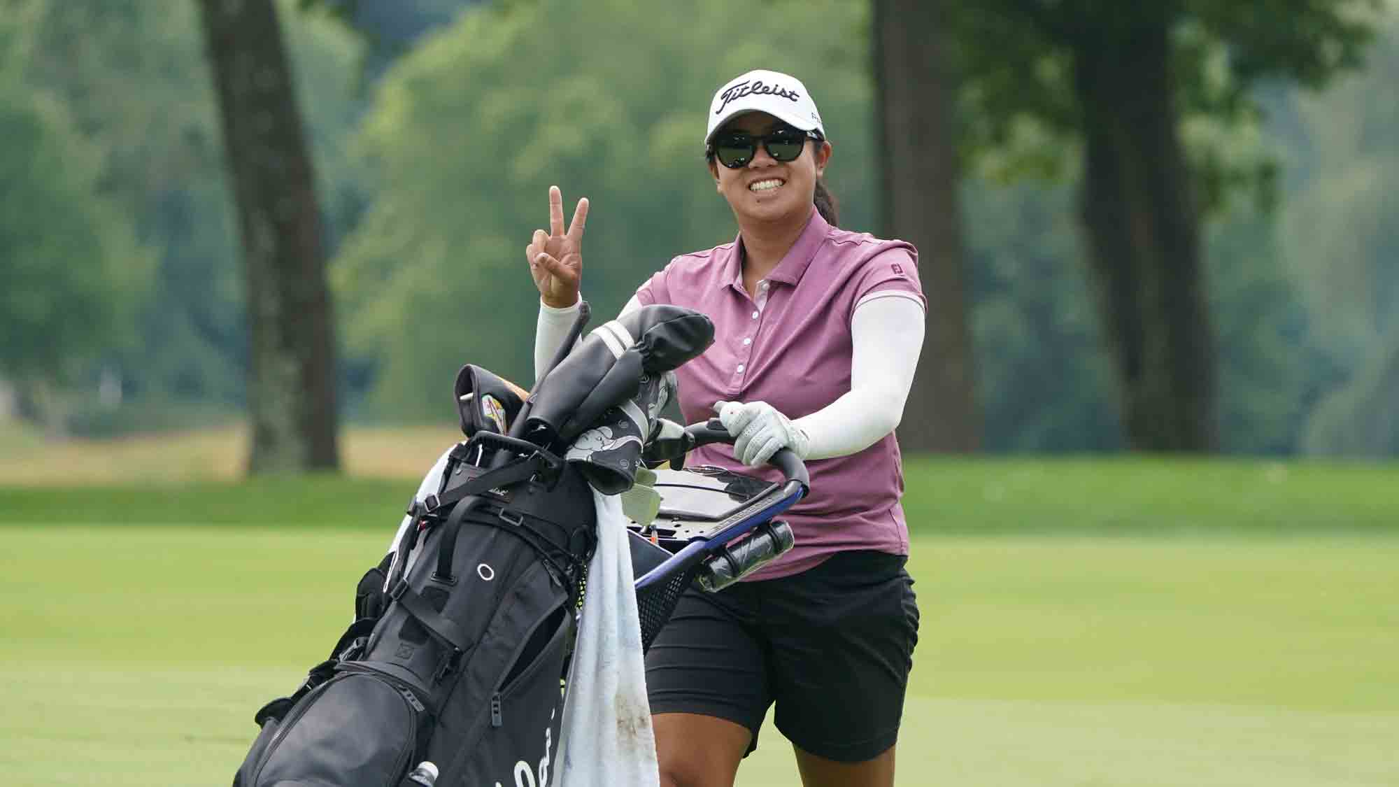 Amanda Tan during a practice round ahead of the Hartford Healthcare Women's Championship