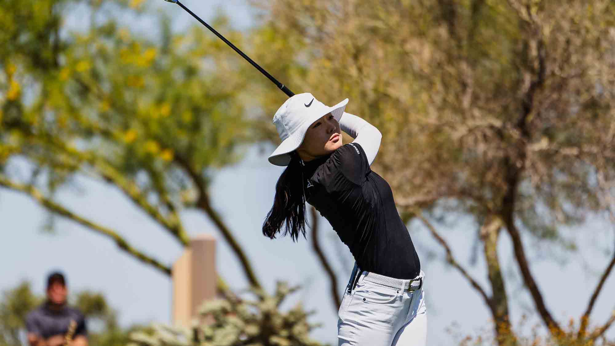 Sophie Guo during the opening round of the Casino Del Sol Golf Classic
