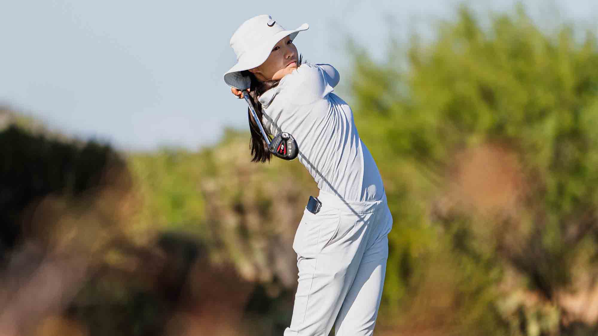 Sophie Guo during the second round of the Casino Del Sol Golf Classic